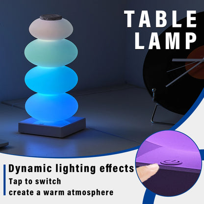 lightWORK Table Lamp Four Smooth Shell Ball Modern Art LED Colored 16 RGB Settings + Warm, White
