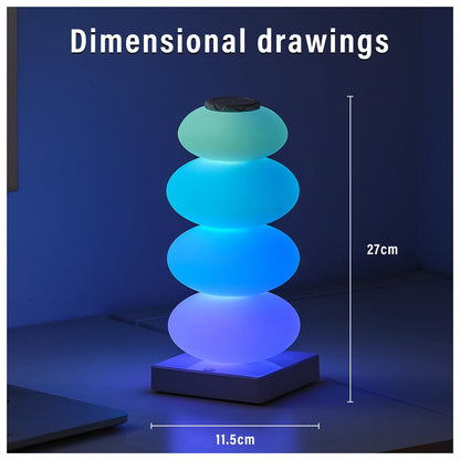 lightWORK Table Lamp Four Smooth Shell Ball Modern Art LED Colored 16 RGB Settings + Warm, White