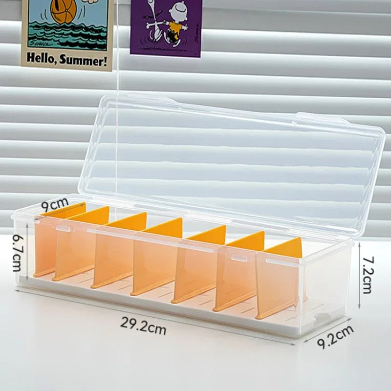 24TCG Clear Plastic Compartmentalized Organizer Box Holds 550+ Game Cards Storage Box With Adjustable Divider For PTCG/MTG Cards
