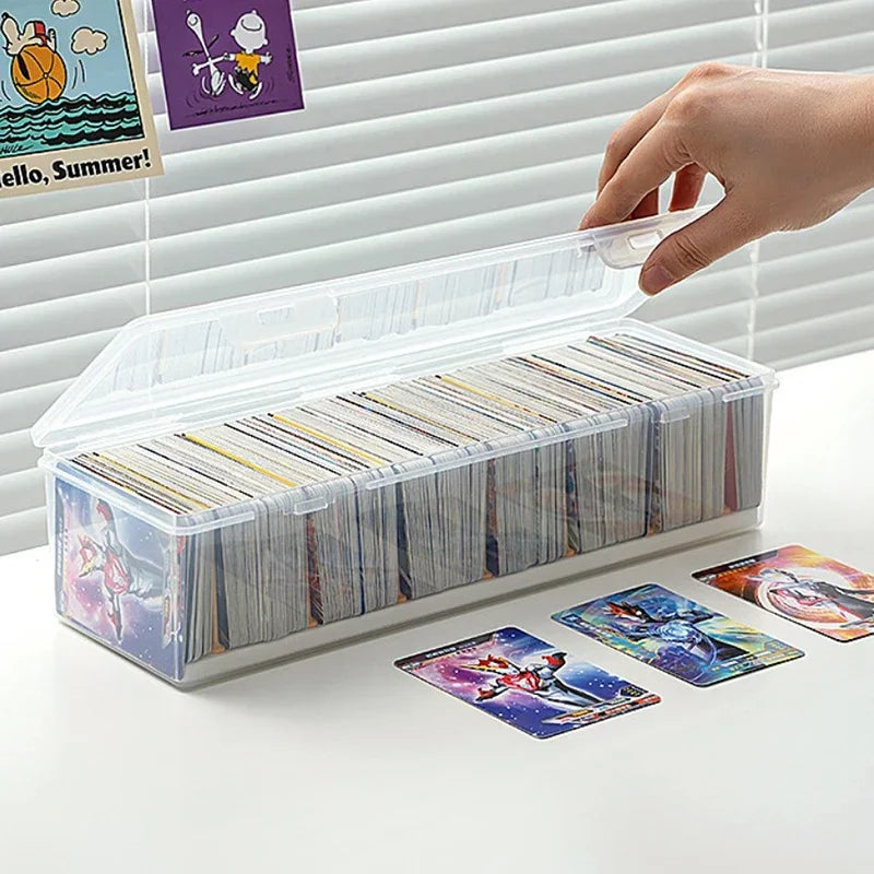 24TCG Clear Plastic Compartmentalized Organizer Box Holds 550+ Game Cards Storage Box With Adjustable Divider For PTCG/MTG Cards