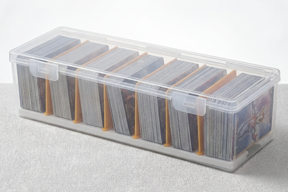 24TCG Clear Plastic Compartmentalized Organizer Box Holds 550+ Game Cards Storage Box With Adjustable Divider For PTCG/MTG Cards