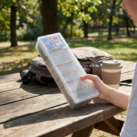 24TCG Clear Plastic Compartmentalized Organizer Box Holds 550+ Game Cards Storage Box With Adjustable Divider For PTCG/MTG Cards
